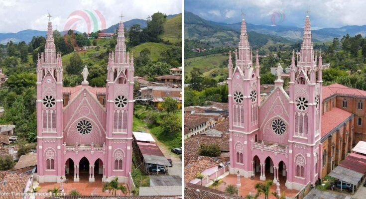 Esta es la iglesia rosada de Jericó, Antioquia, que es una maravilla arquitectónica de la región Esta es la iglesia rosada de Jericó, Antioquia, que es una maravilla arquitectónica de la región