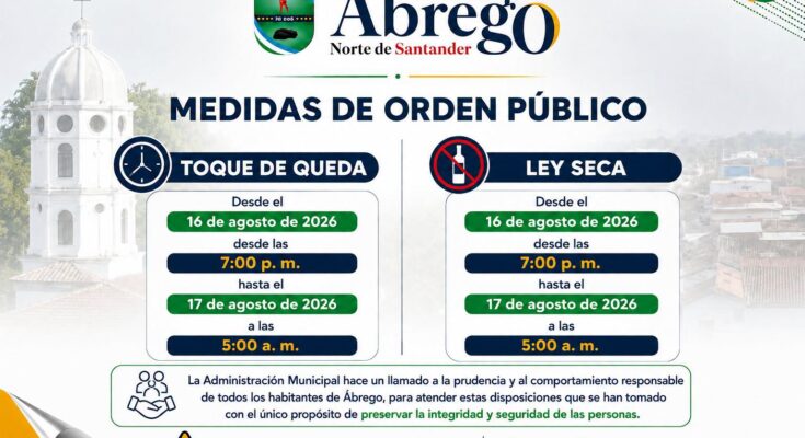 Ábrego decreta toque de queda y ley seca tras recientes hechos de violencia Ábrego decreta toque de queda y ley seca tras recientes hechos de violencia