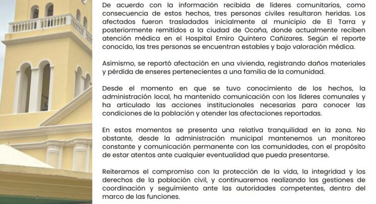 Defensoría confirma bombardeo en San Calixto, Norte de Santander, y pide esclarecer heridas de tres civiles Defensoría confirma bombardeo en San Calixto, Norte de Santander, y pide esclarecer heridas de tres civiles