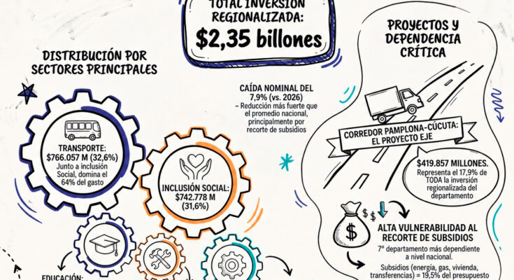 Norte de Santander recibiría 0.673 millones menos en inversión nacional en 2027 Norte de Santander recibiría 0.673 millones menos en inversión nacional en 2027